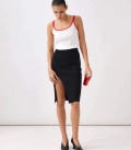 Naomi skirt with a slit black