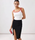 Naomi skirt with a slit black