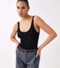 Sharon ribbed viscose bodysuit black