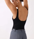 Sharon ribbed viscose bodysuit black