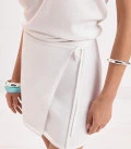 Wrap mini skirt Liora milk