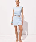Moss-Liora T-shirt and skirt suit blue
