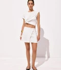 Wrap mini skirt Liora milk