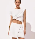 Wrap mini skirt Liora milk