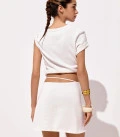 Wrap mini skirt Liora milk