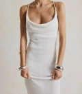 Theya dress in delicate viscose with an accent neckline milk