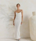 Theya dress in delicate viscose with an accent neckline milk