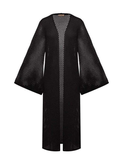 Onda openwork cardigan black