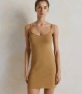 Mini-length viscose combination caramel