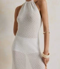 Openwork dress with an open back Leya milk