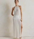 Openwork dress with an open back Leya milk