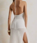 Openwork dress with an open back Leya milk