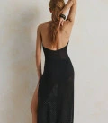 Openwork dress with an open back Leya black