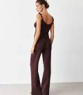 Tala straight-cut pants chocolate