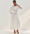 Openwork knit dress with sleeve Estelle milk
