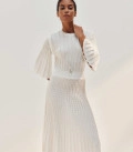 Openwork knit dress with sleeve Estelle milk