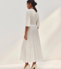 Openwork knit dress with sleeve Estelle milk