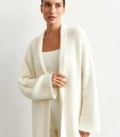 Long cardigan coat Bella milk