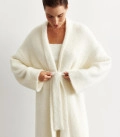 Long cardigan coat Bella milk