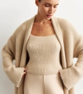 Long cardigan coat Bella beige