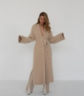 Long cardigan coat Bella beige