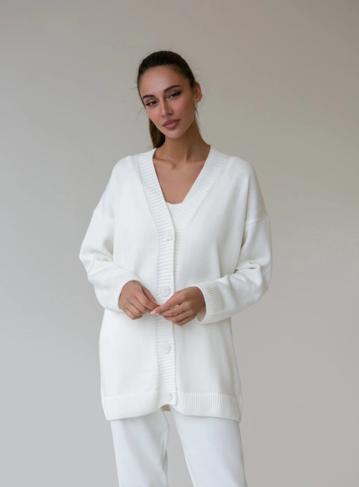 Basic cardigan milk