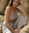 Top openwork beige