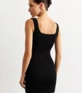 Black elasticated mini dress
