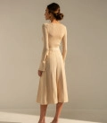 Dress with a-line skirt cream
