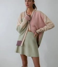 Mini skirt made of dense jersey light olive