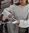 Kolos cable knit sweater light beige