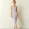 Dress with a highlighted neckline Butterfly lovender