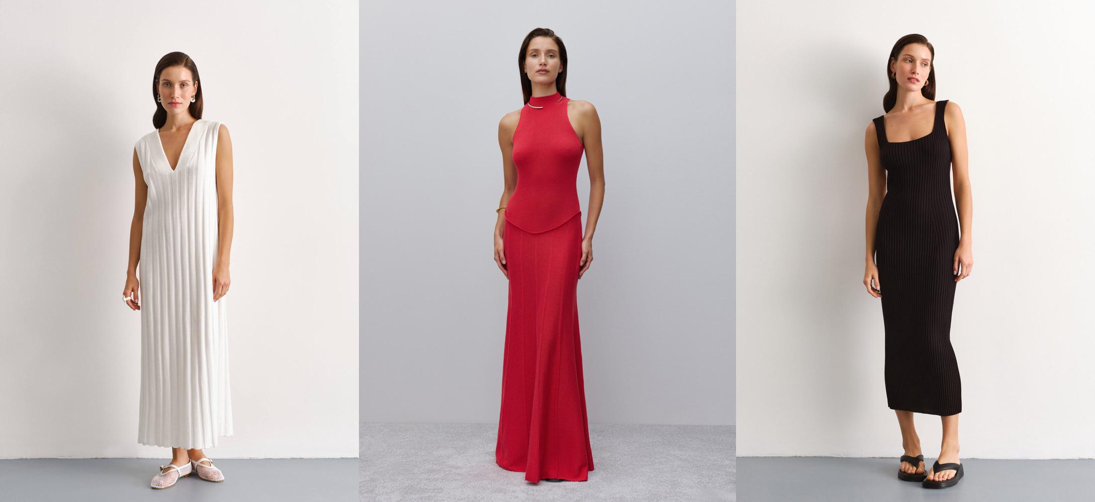 Evening midi dresses in different colors by 25 Union