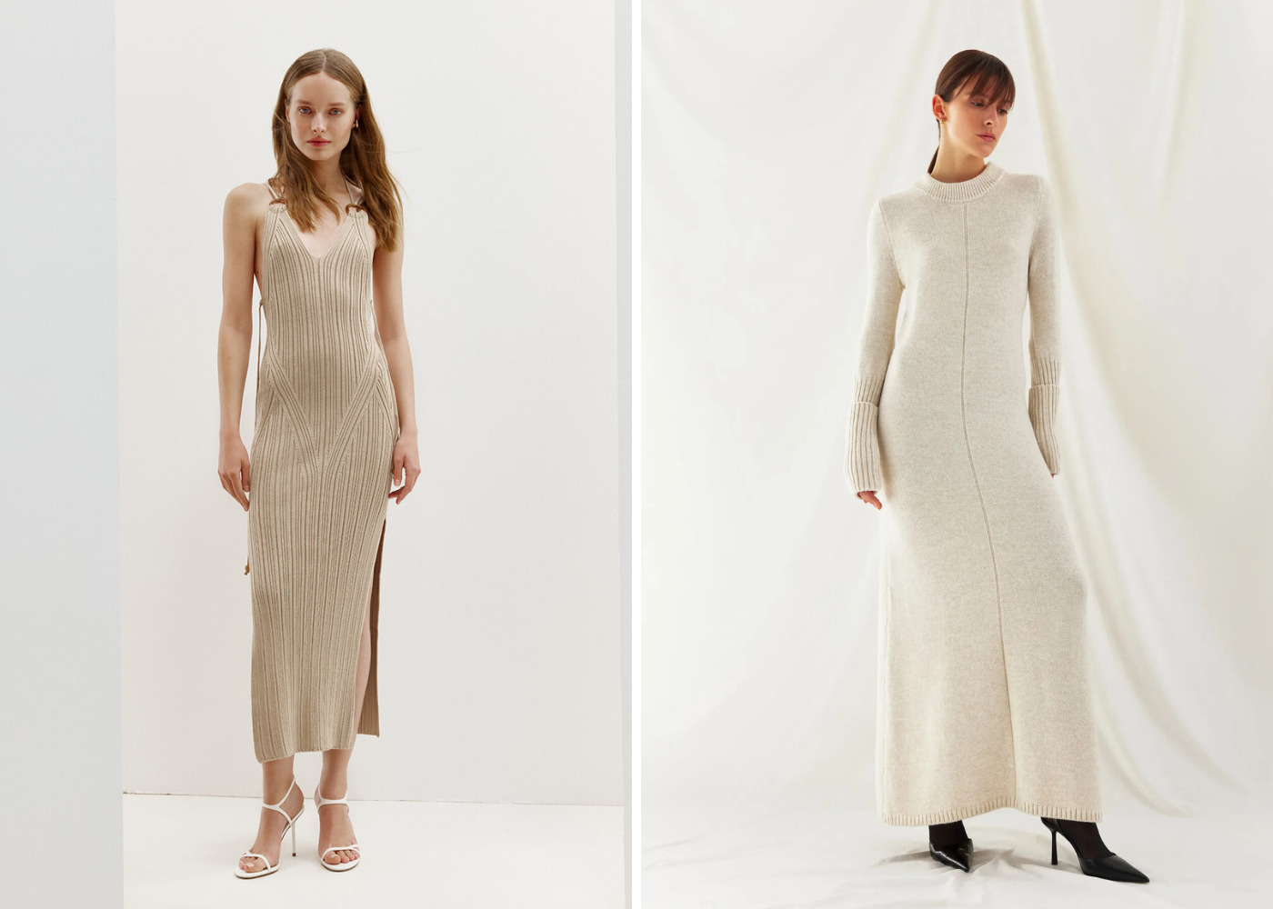 Бежевые летние и зимние платья из трикотажа от бренда 25 ЮНИОН