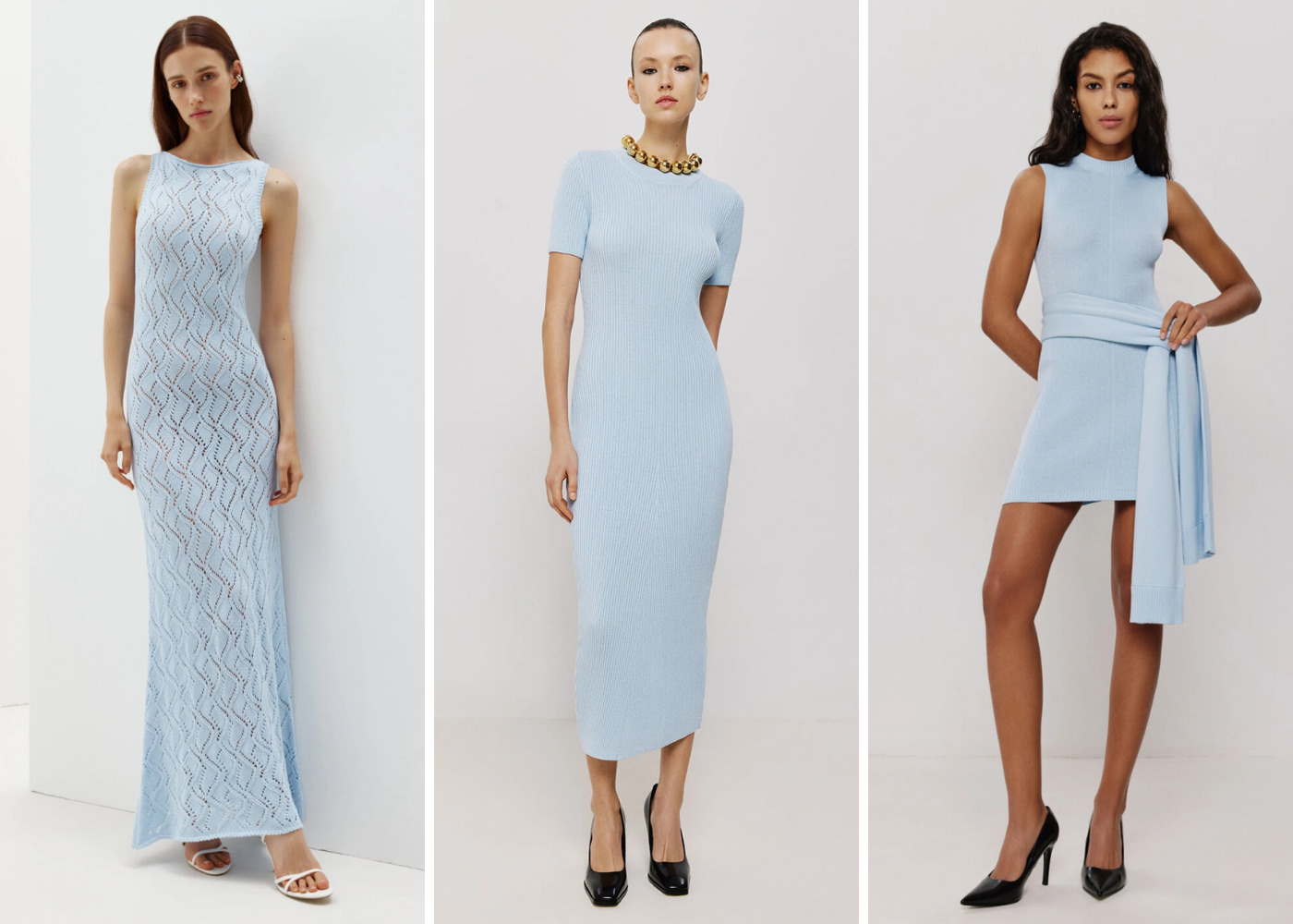 Голубые платья миди,&nbsp; мини или макси от бренда 25union