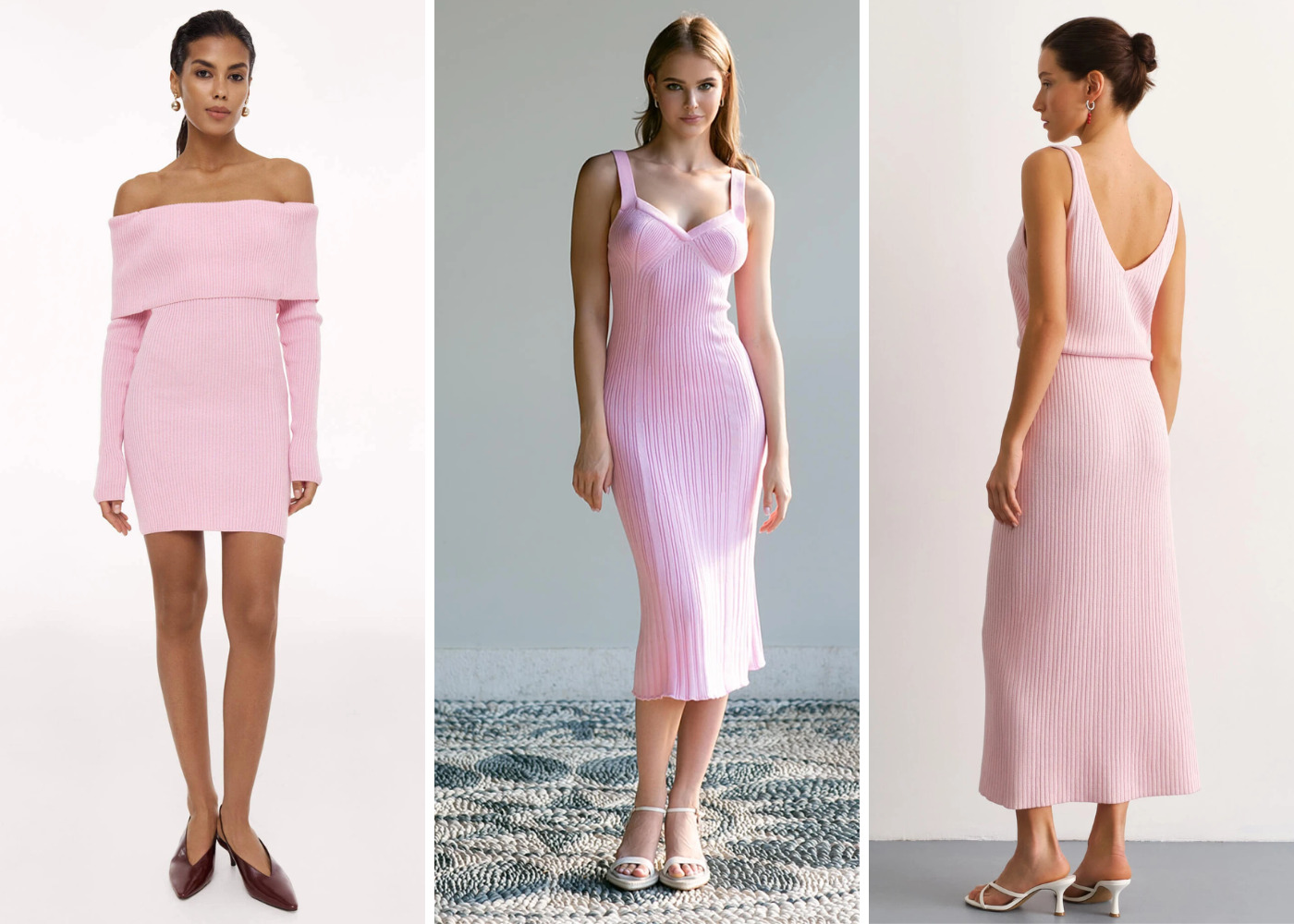 Wide assortment of dresses in pink color and in any length, mini, midi, or maxi, 25 Union Kazakhstan