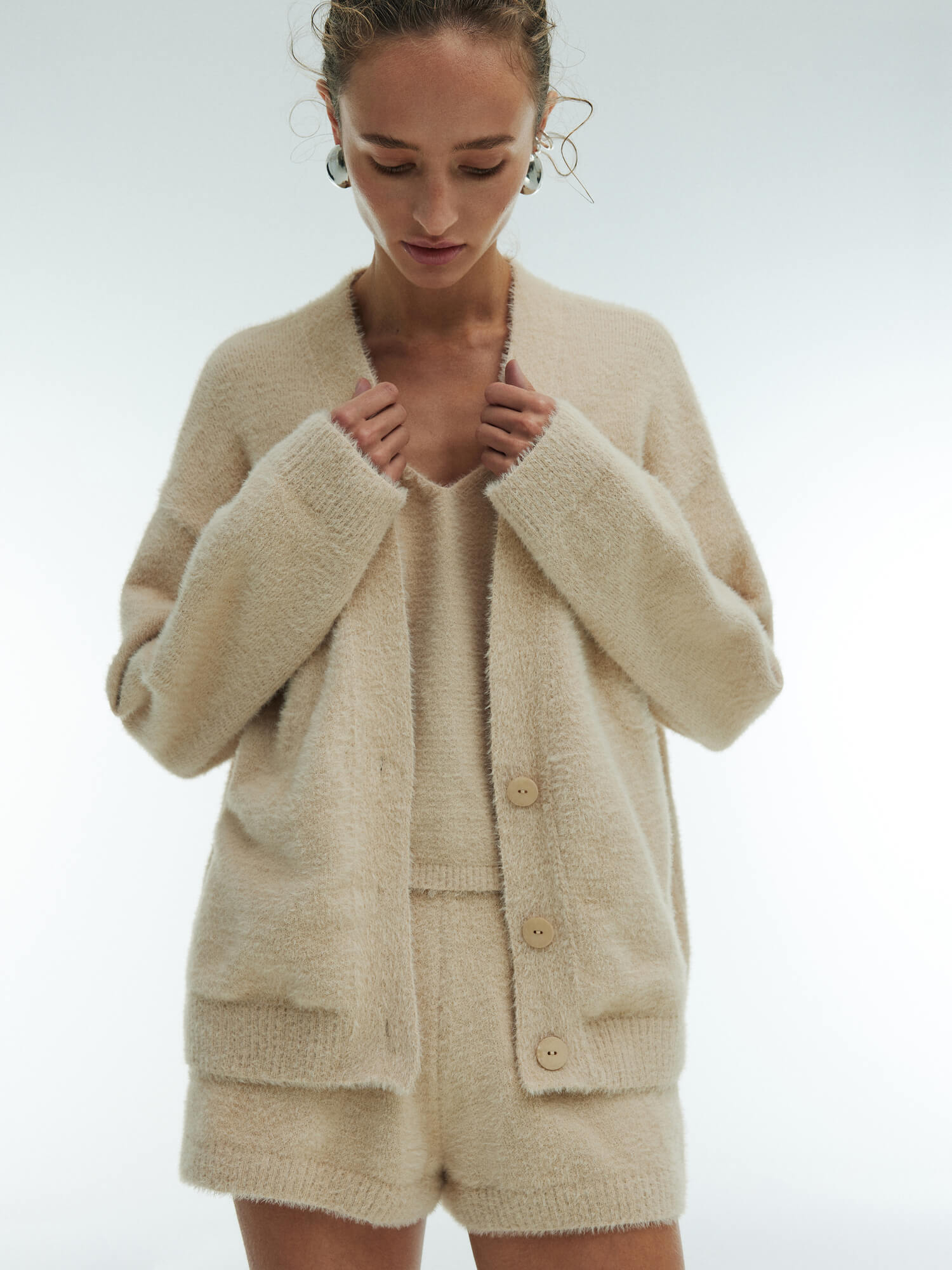 Cozy spring-autumn suit with shorts, tank top, and cardigan, 25 Union Kazakhstan photo