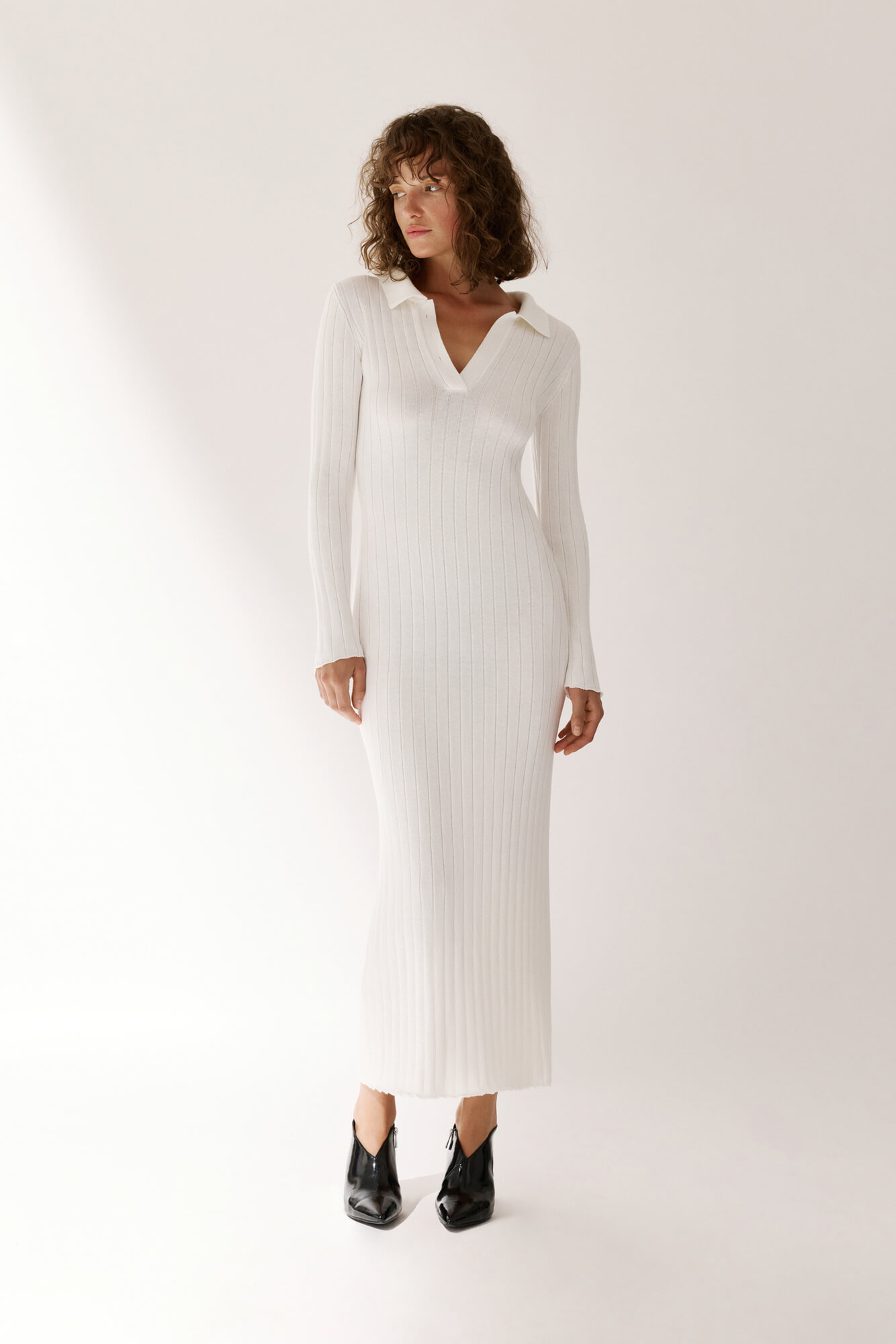 Белое платье поло миди, для офиса и как повседневное, 25 Union Казахстан