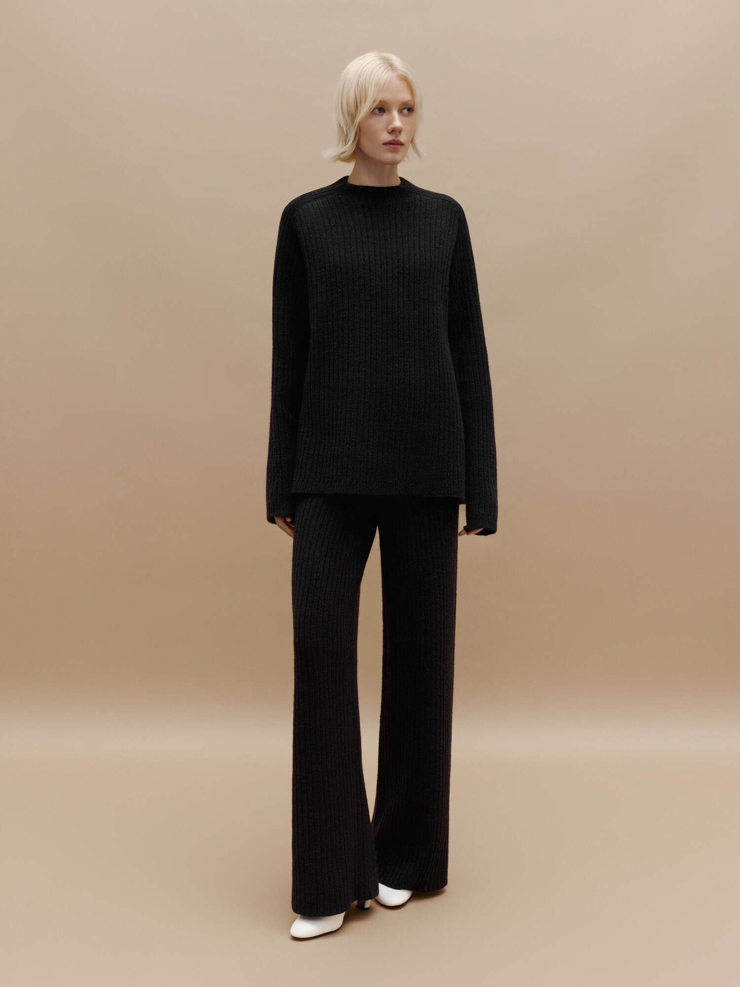 Black women's trouser suit with a sweater for autumn and winter, 25 Union Kazakhstan photo